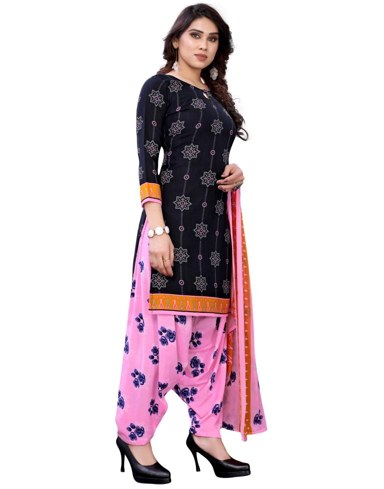 Ethnic Light Pink Printed Unstitched Salwar Suit | Sudathi