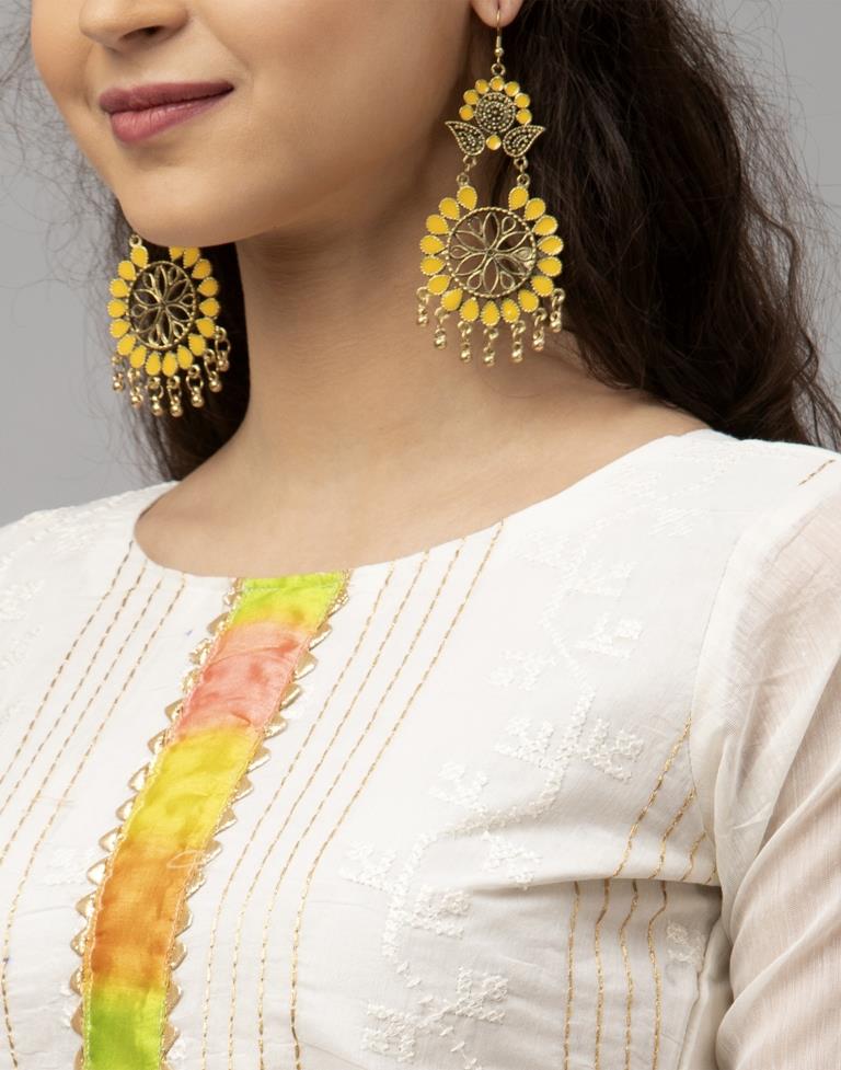 Definitive Off White Cotton Embroidered Unstitched Salwar Suit | Sudathi