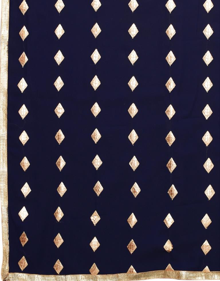Auspicious Navy Blue Georgette Sequence Work Unstitched Salwar Suit | Sudathi