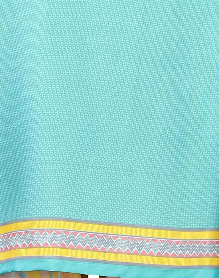 Luscious Light Sky Blue Printed Unstitched Salwar Suit | Sudathi