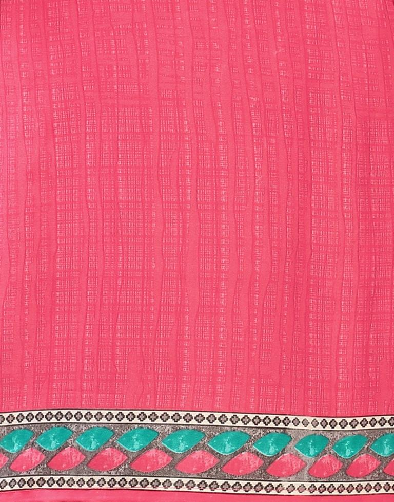 Glitzy Punch Pink Printed Unstitched Salwar Suit | Sudathi