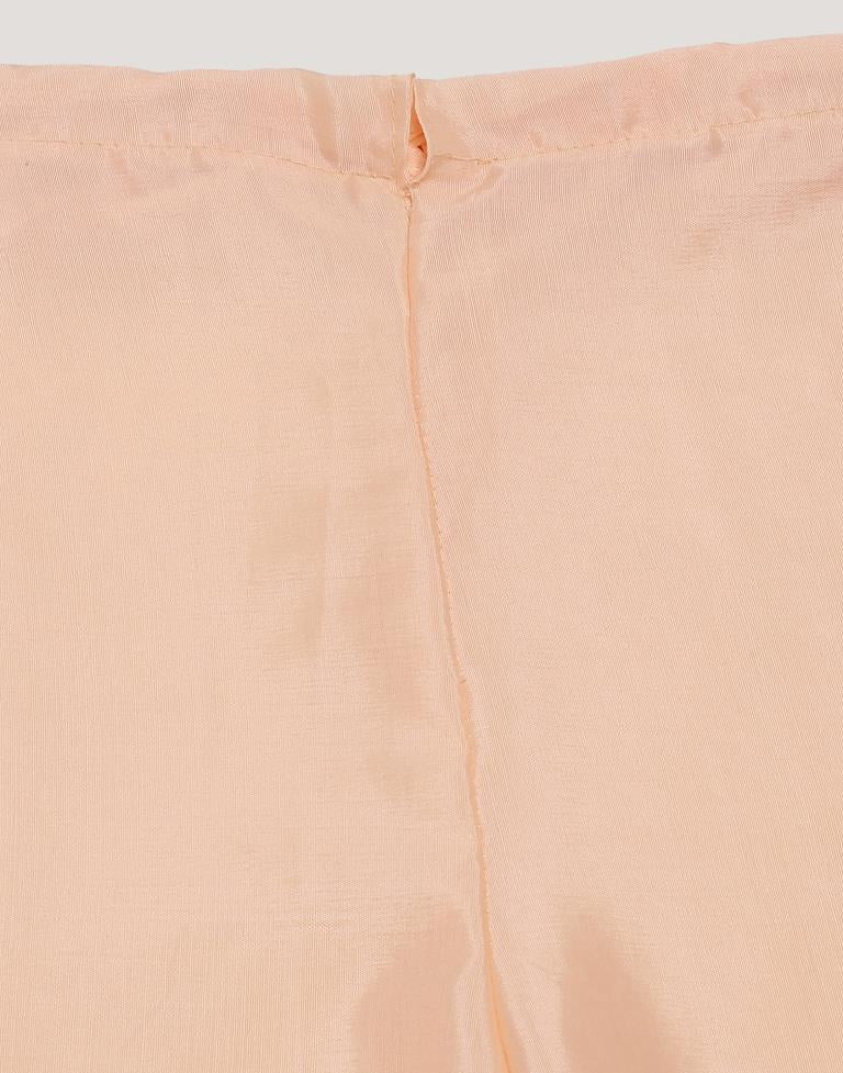 Light Peach Plain Georgette Unstitched Salwar Suit Material