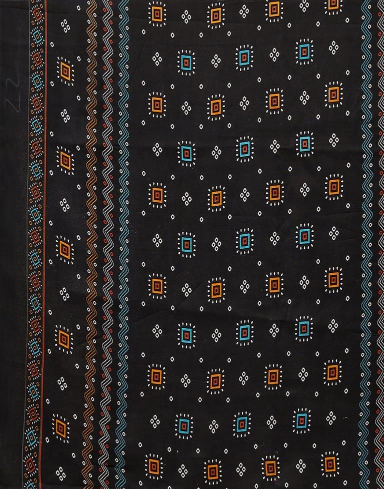 Rust Printed Cotton Unstitched Salwar Suit Material