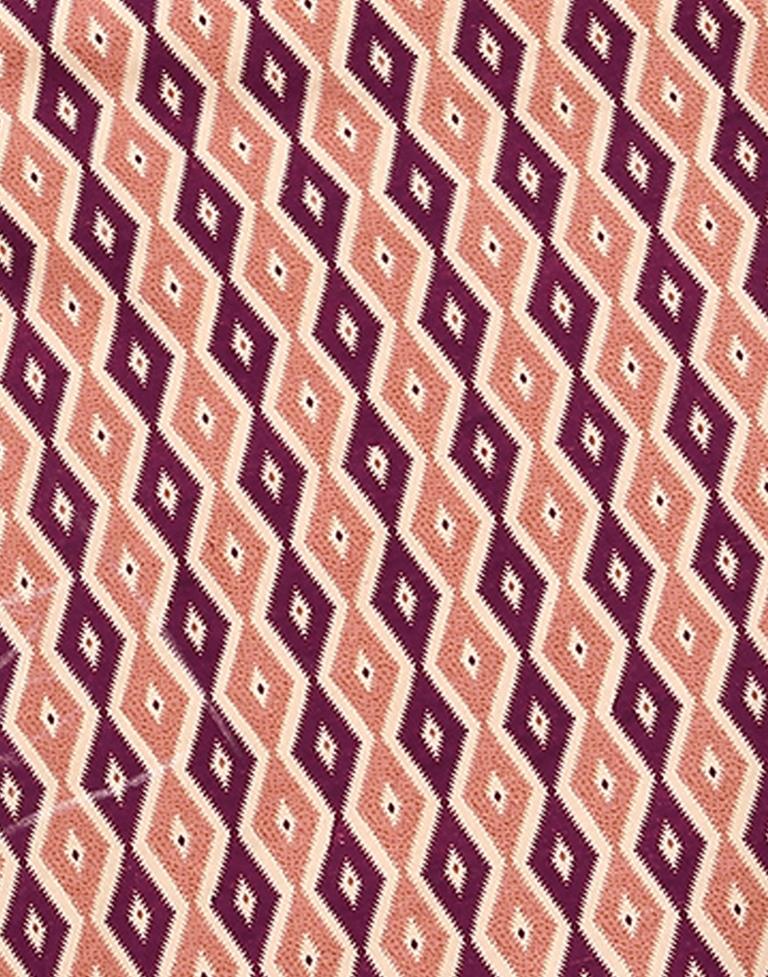 Dark Brown Printed Cotton Unstitched Salwar Suit Material