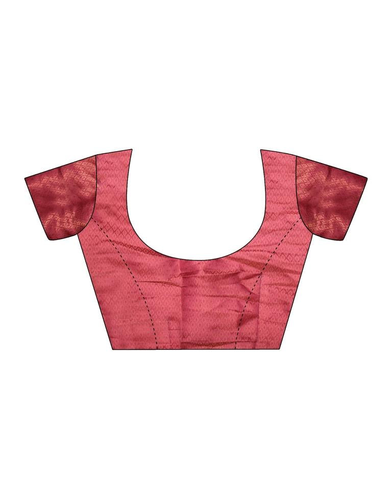 Ready to Wear Beige & Red Silk Printed Saree