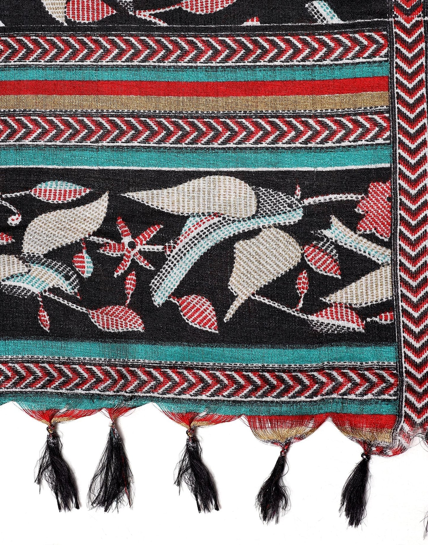 Black Khadi Silk Dupatta | Leemboodi