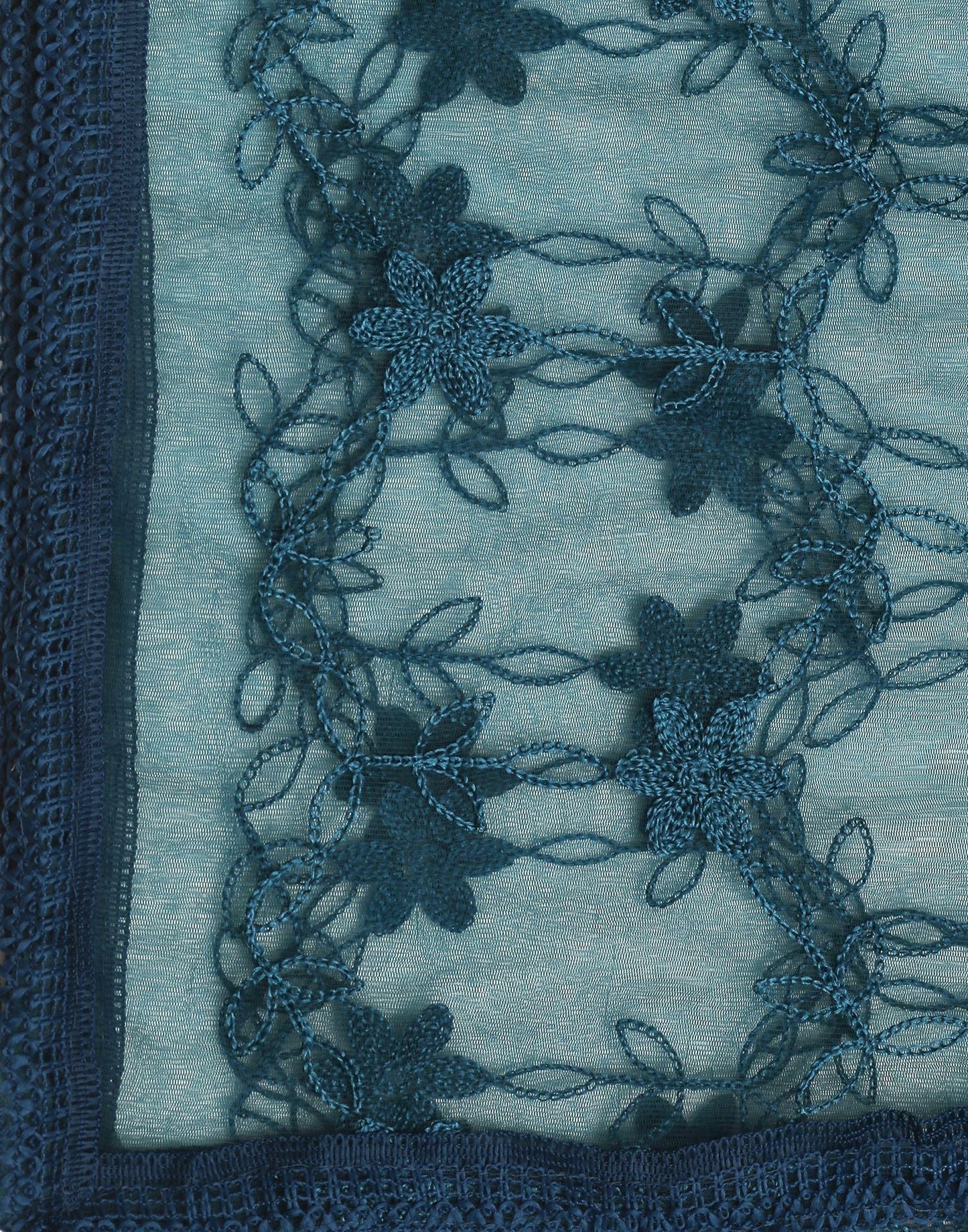 Rama Blue Net Embroidery Dupatta | Leemboodi