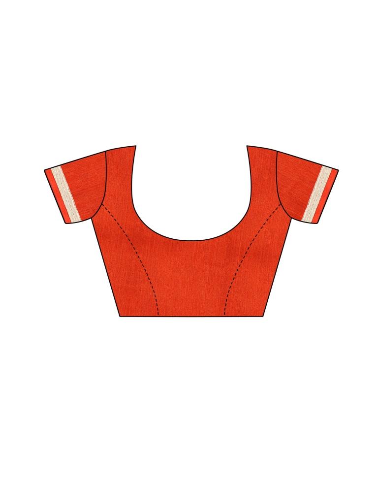 Red Printed Chiffon Saree