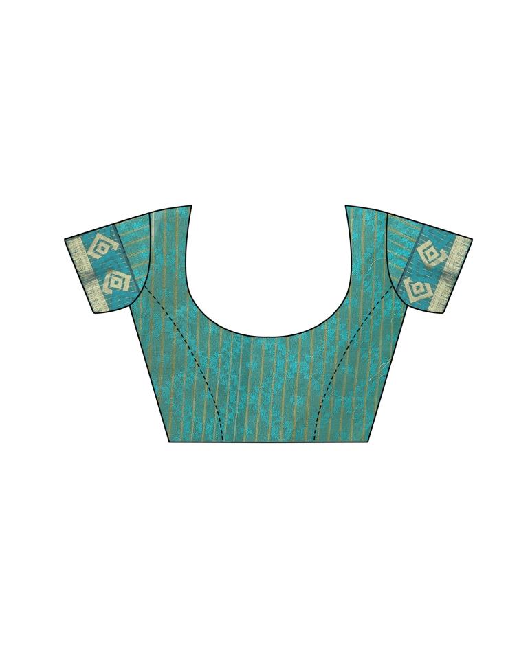 Blue Banarasi Chanderi Saree