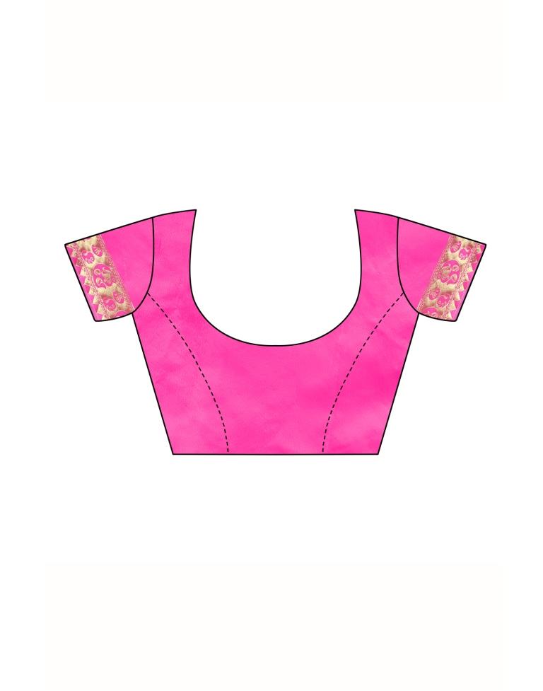 Pink Banarasi Silk Saree