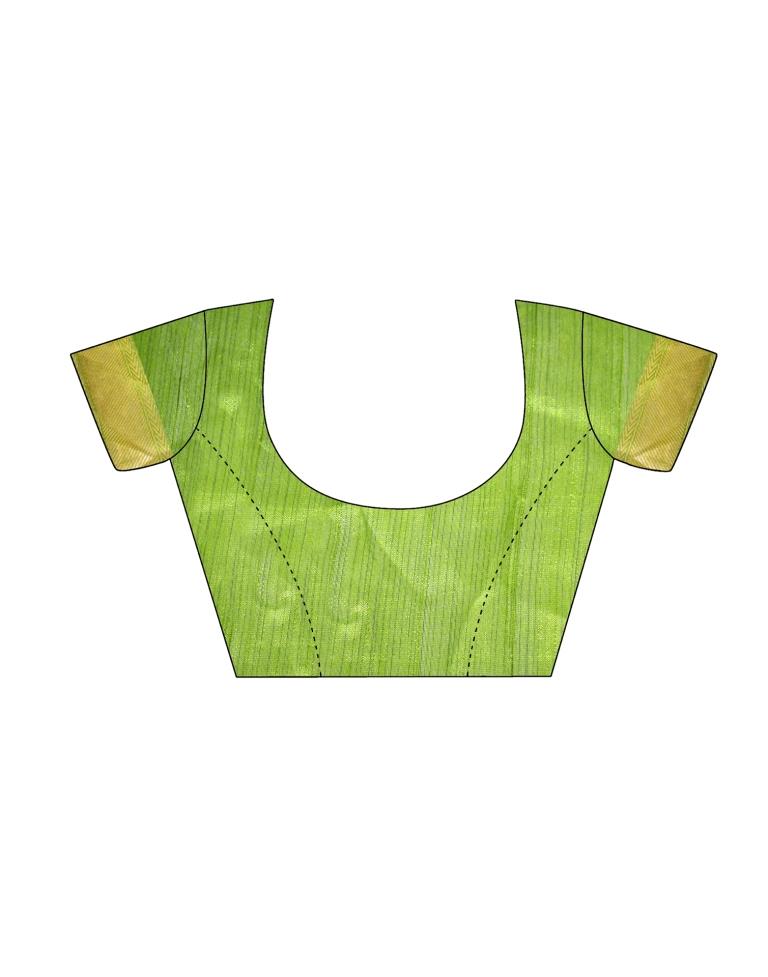 Green Printed Silk Saree