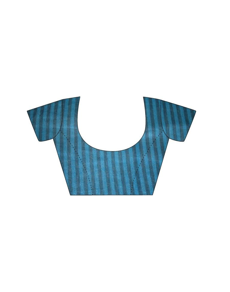 Sky Blue Printed Silk Saree