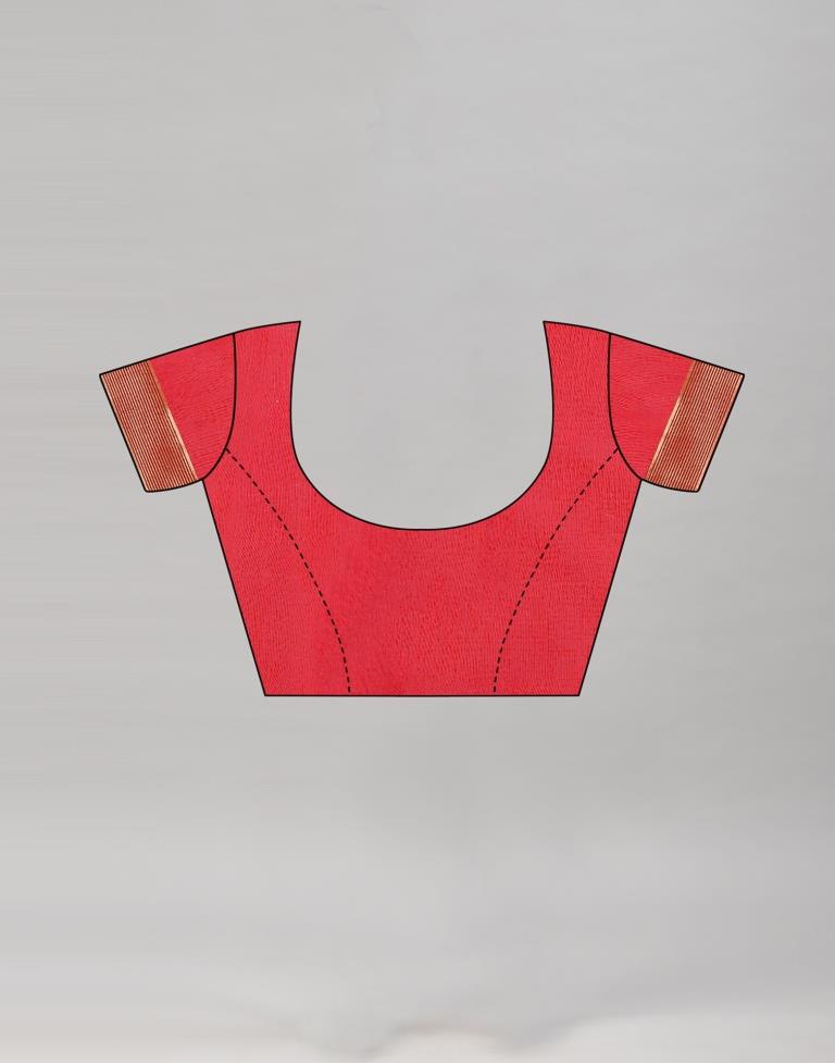 Red Banarasi Cotton Saree