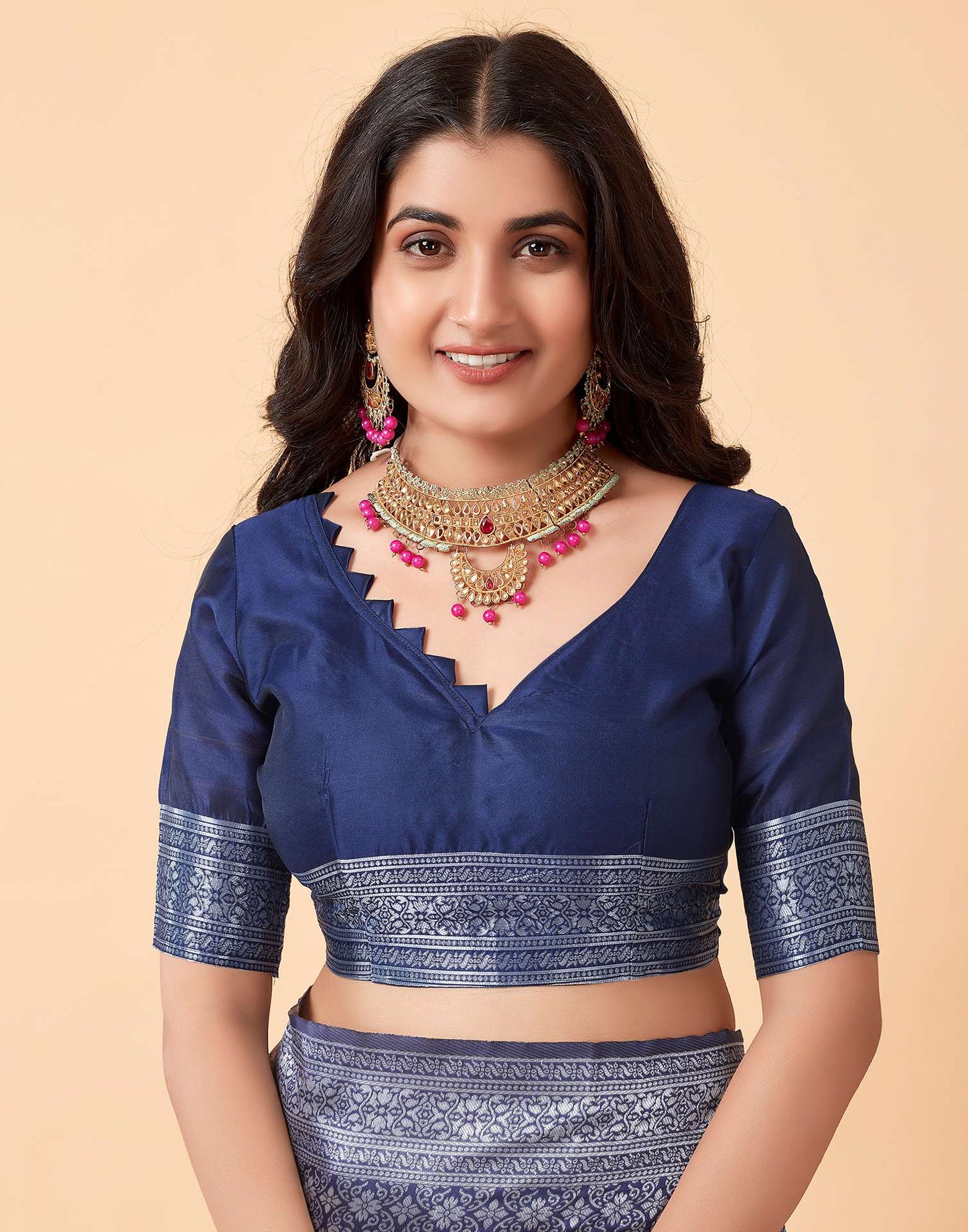 Dark Blue Kanjivaram Silk Saree