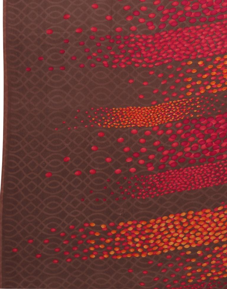 Enticing Brown Printed Saree | Sudathi