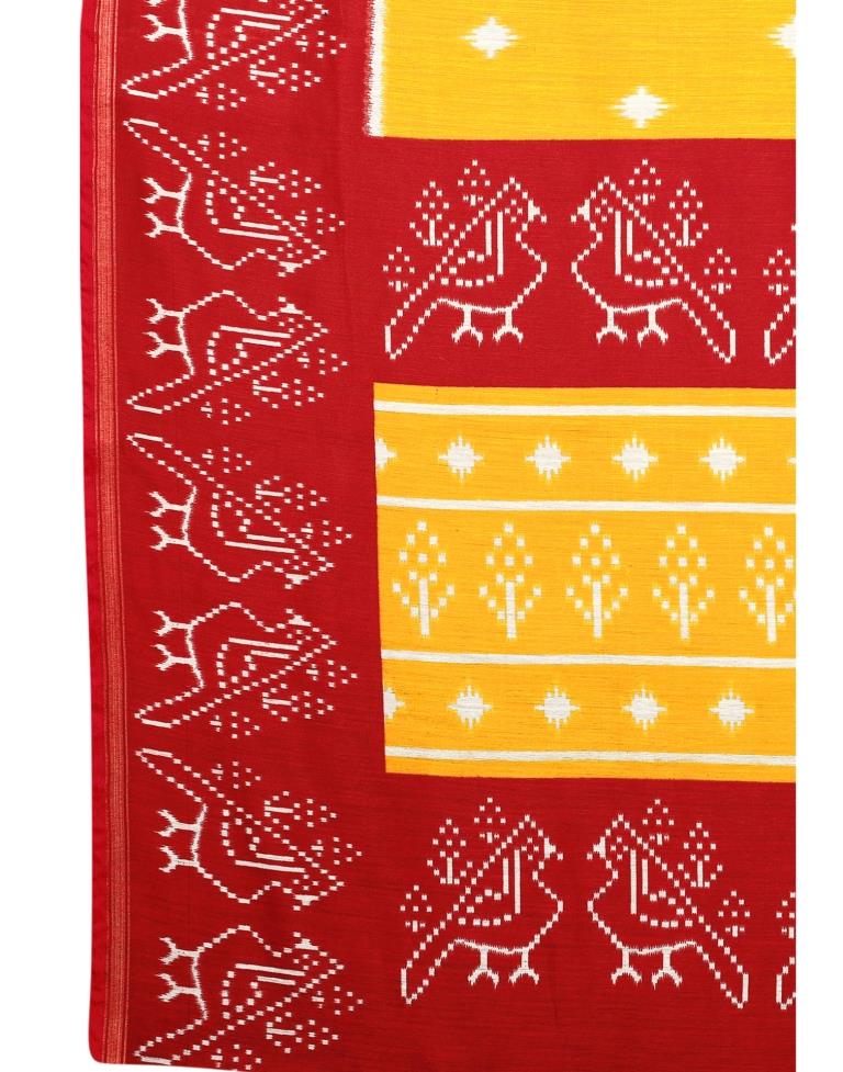 Yellow Cotton Patola Printed Saree | Sudathi
