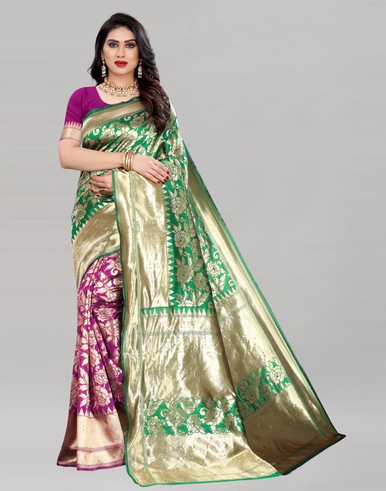 Amiable Purple Banarasi Saree | Sudathi