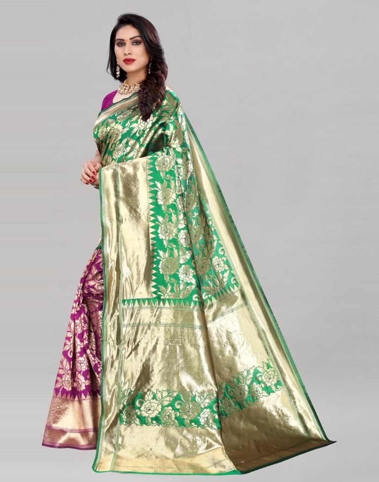 Amiable Purple Banarasi Saree | Sudathi