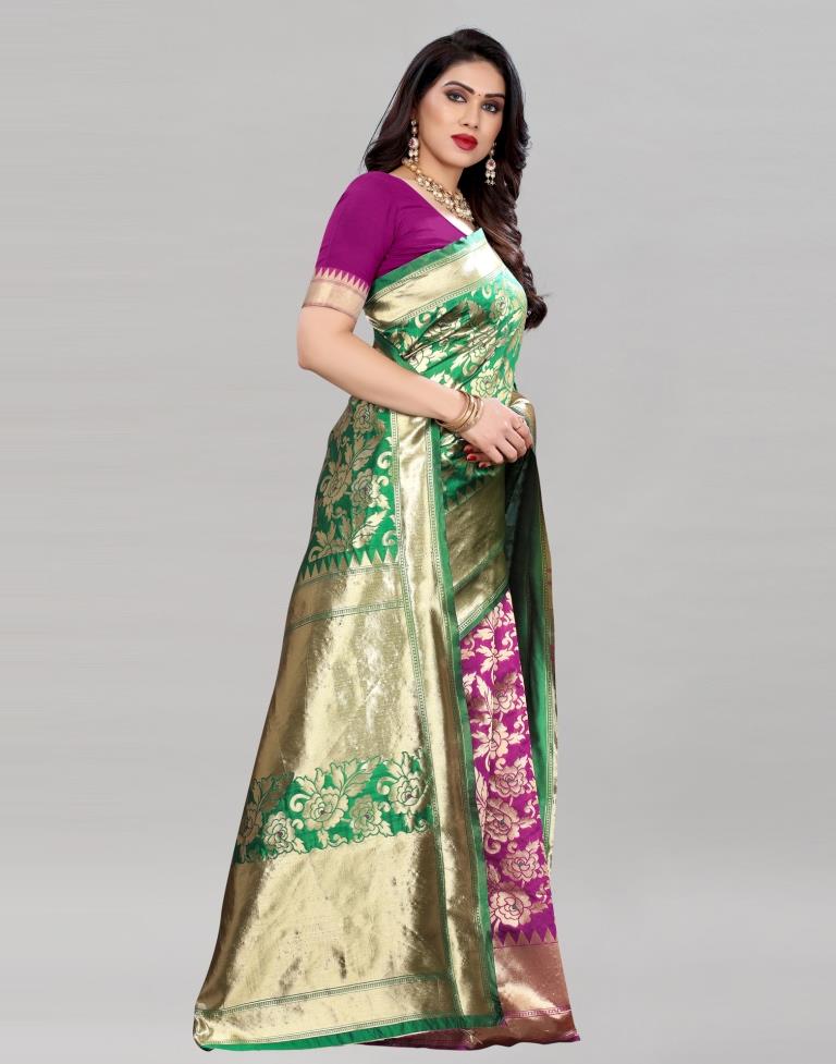 Amiable Purple Banarasi Saree | Sudathi