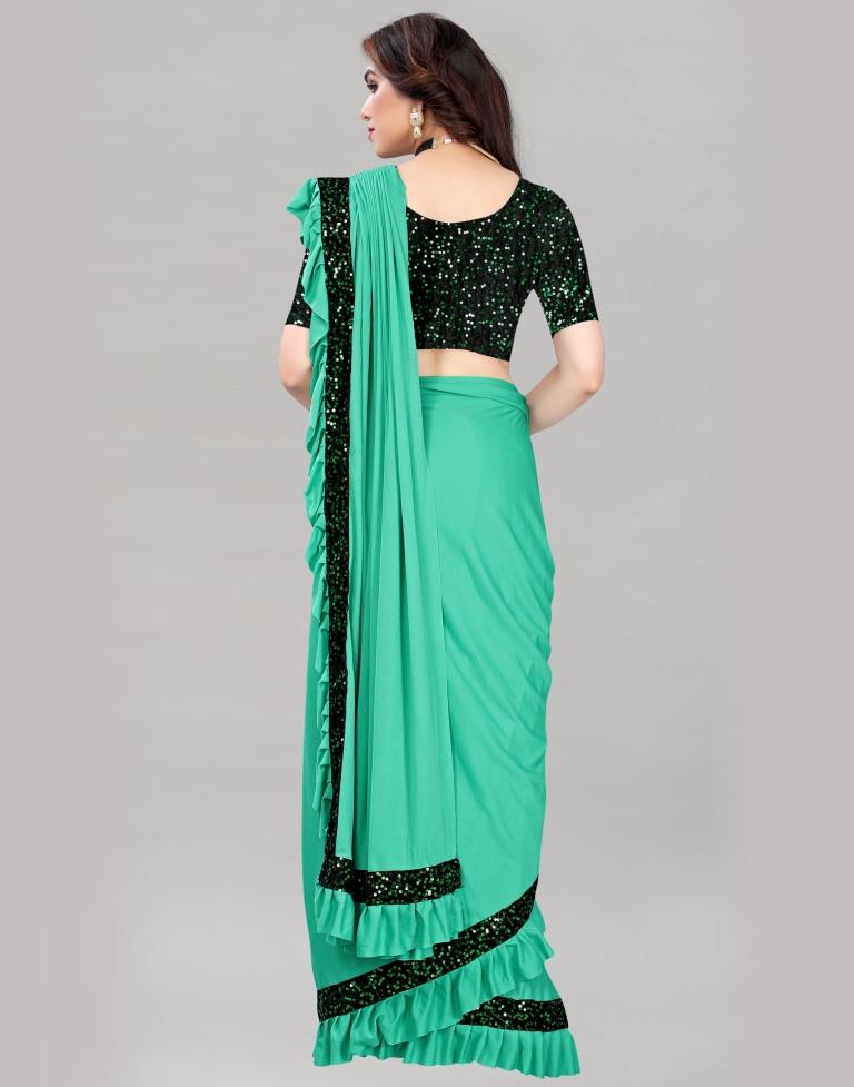Acqua Green Ready To Wear Saree | Sudathi