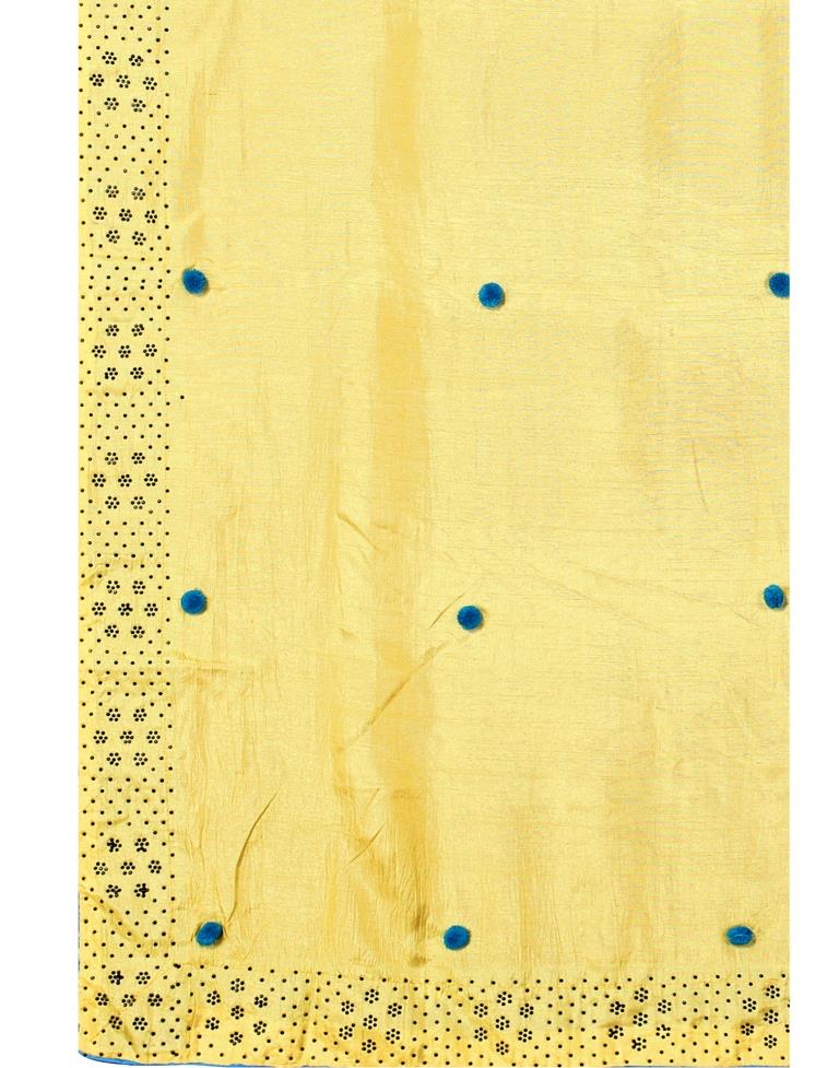 Yellow Coloured Poly Silk Embellished Saree | Sudathi