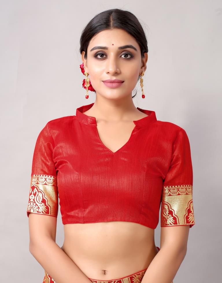 Red Weaving Silk Saree