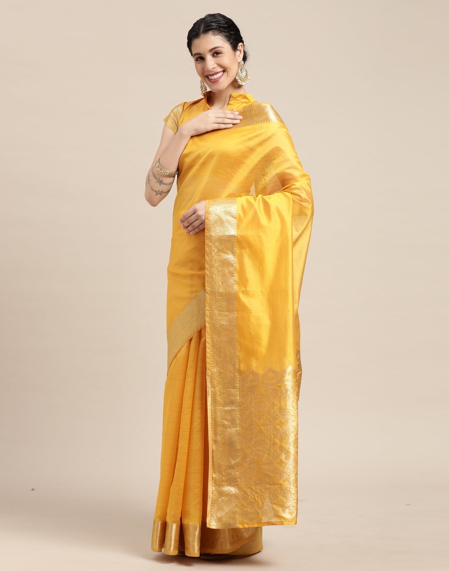 Yellow Kanjivaram Silk Saree | Sudathi