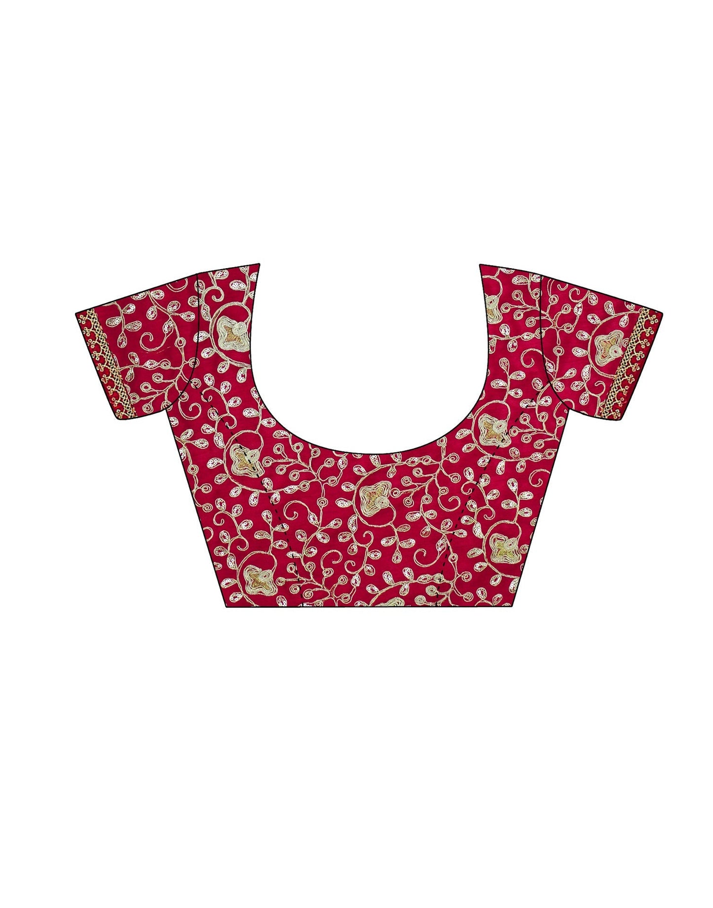 Cherry Red Bandhani Saree with Embroidery Border | Sudathi