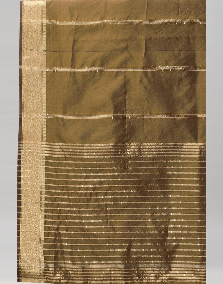 Brown Woven Organza Saree | Sudathi