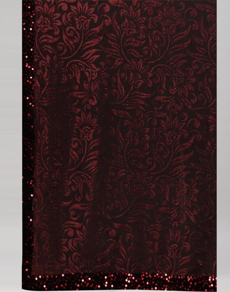 Maroon Woven Sequence Saree | Sudathi