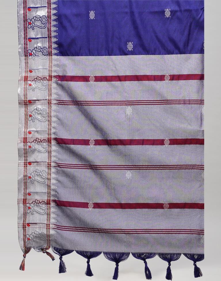 Royal Blue Weaving Cotton Saree