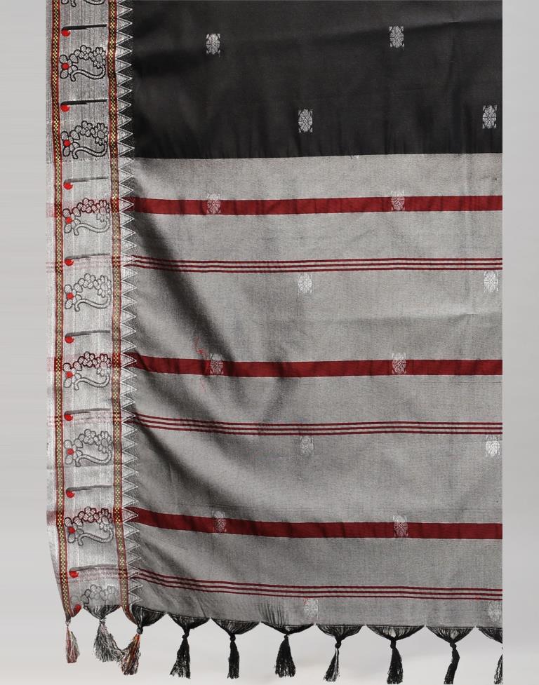 Black Weaving Cotton Saree