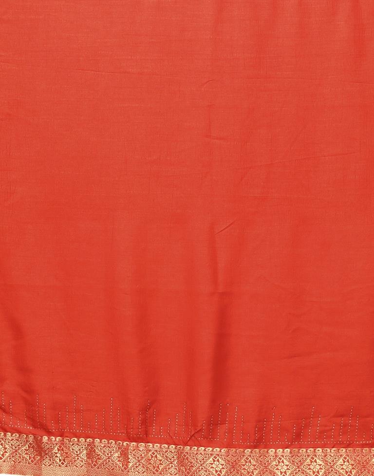 Red Plain Silk Saree