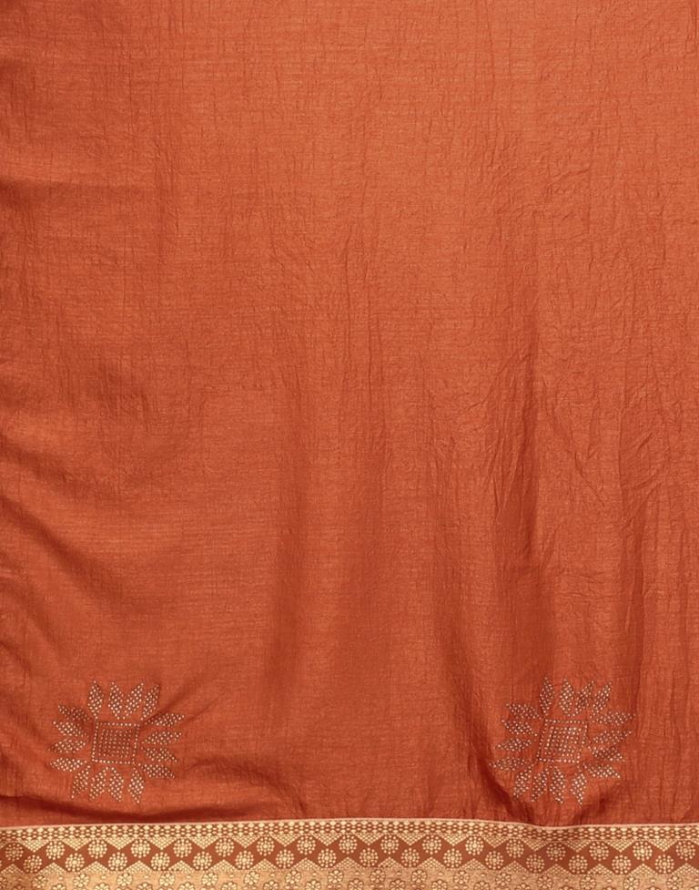 Red Plain Silk Saree