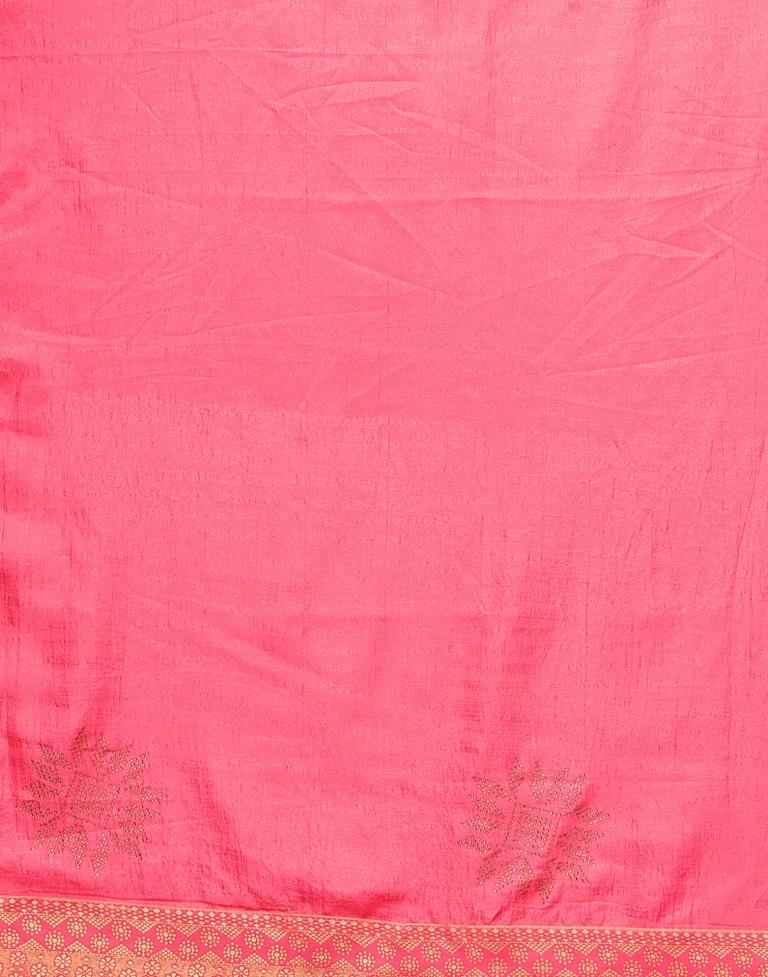Baby Pink Plain Silk Saree