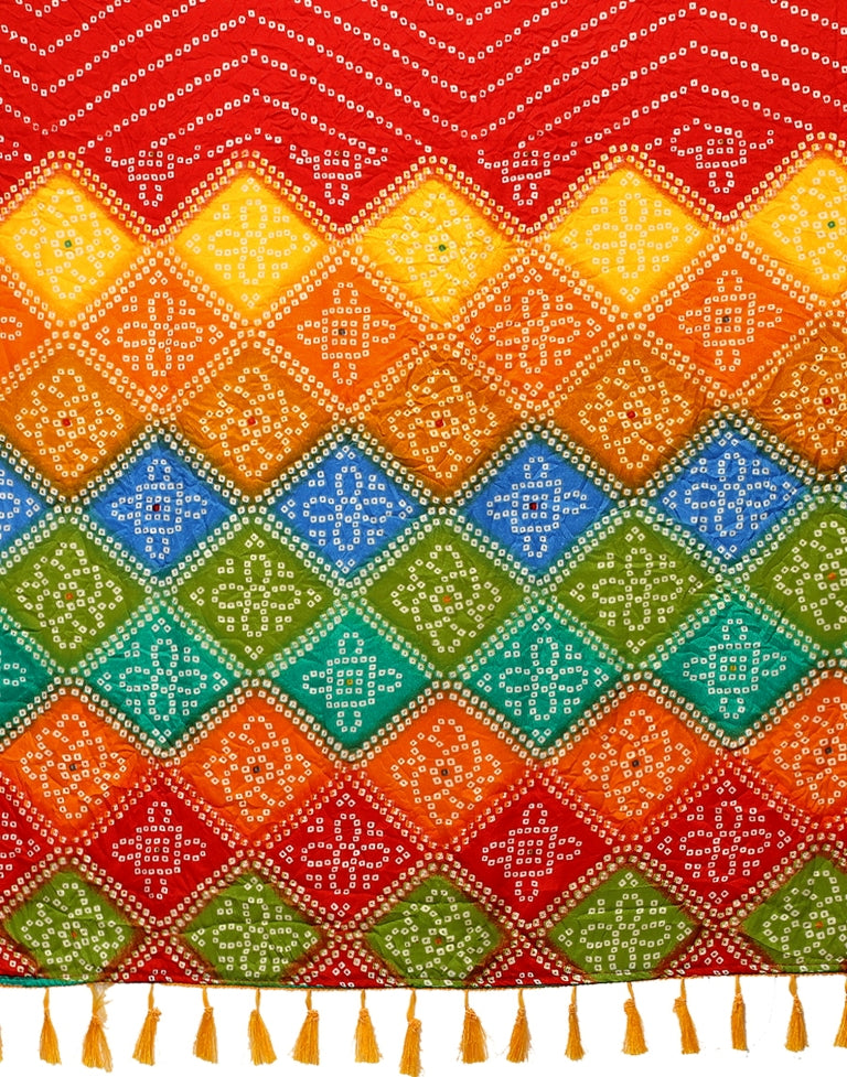 Red Bandhani Silk Saree | Sudathi