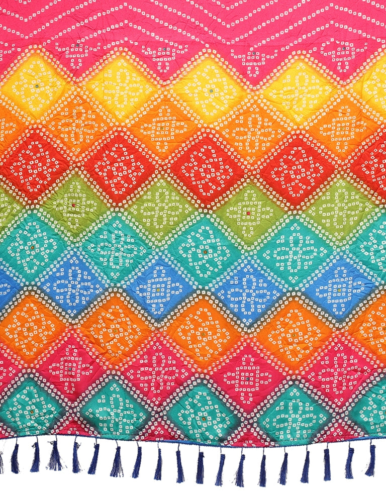 Pink Bandhani Silk Saree | Sudathi