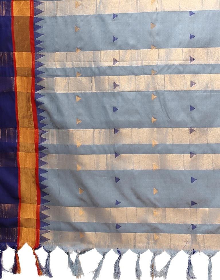 Steel Grey Weaving Silk Saree