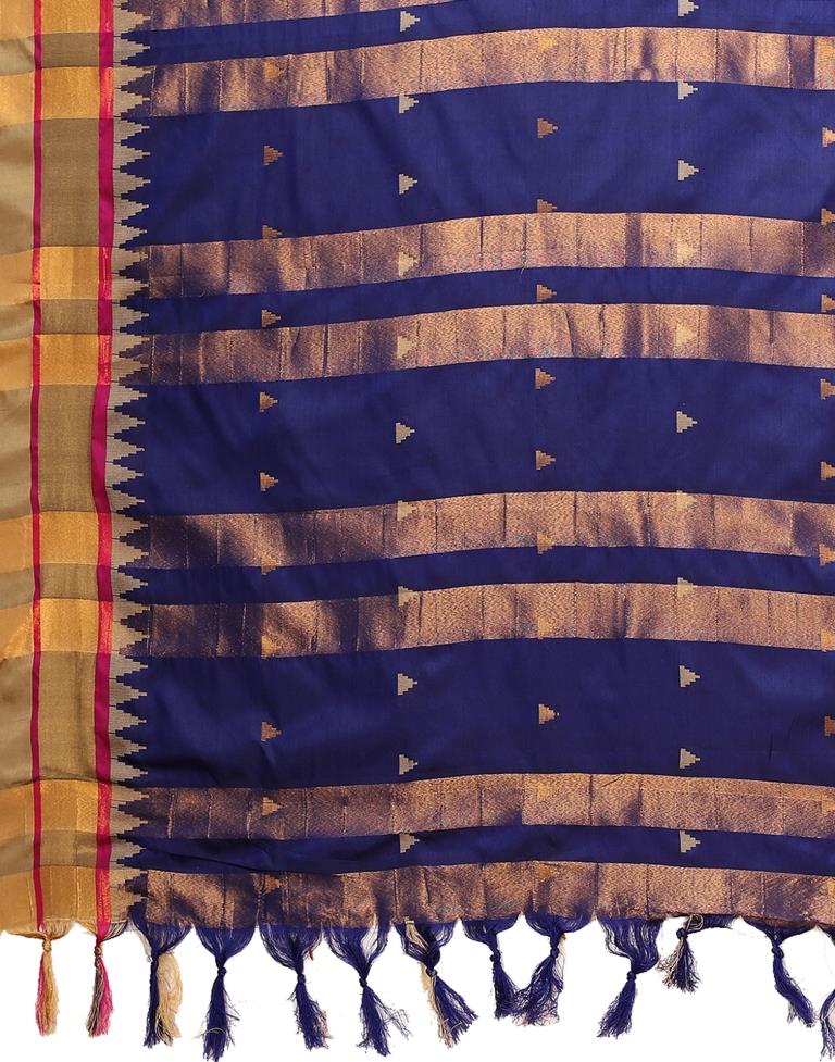 Navy Blue Weaving Silk Saree