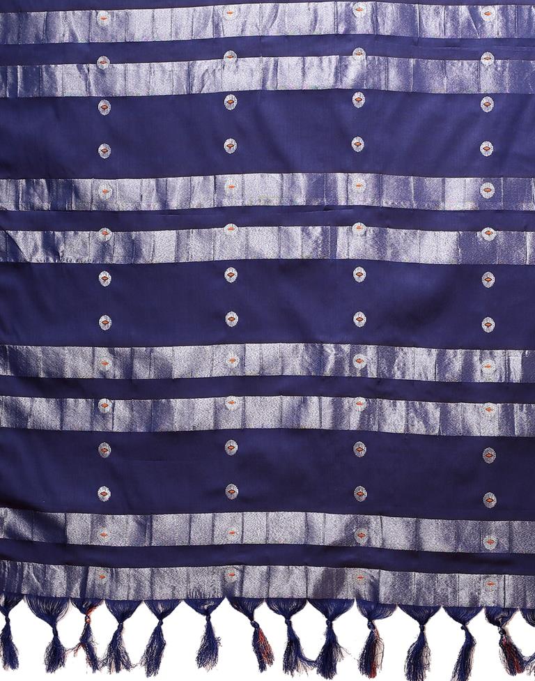 Navy Blue Weaving Silk Saree