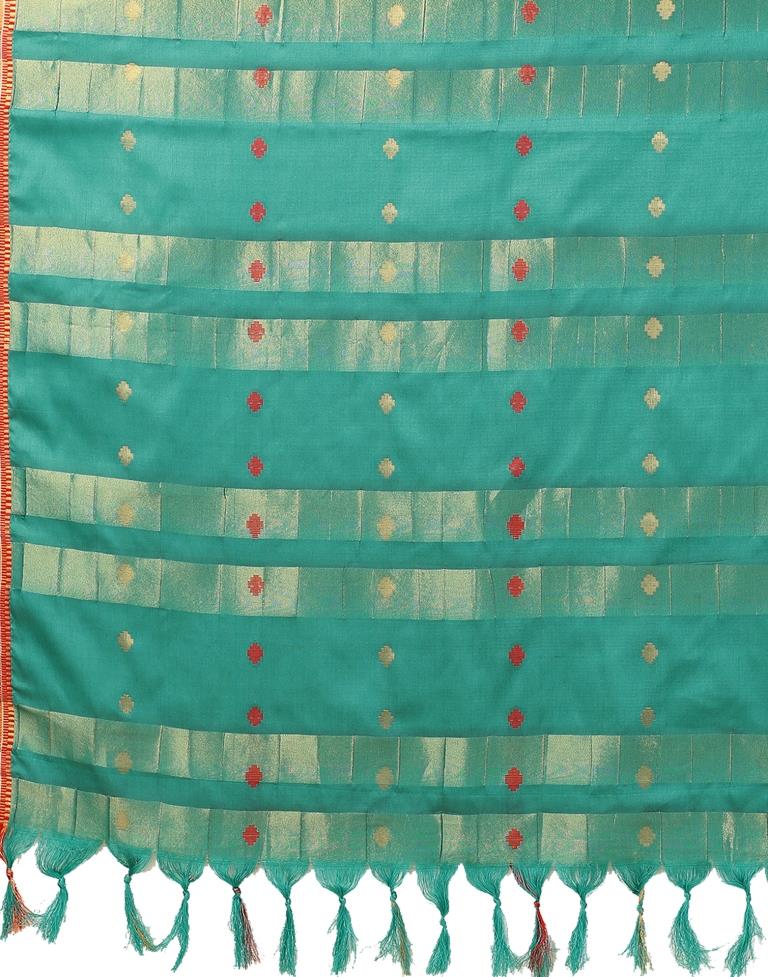 Rama Green Weaving Silk Saree