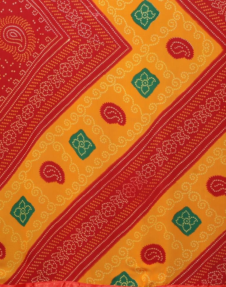 Multicoloured Bandhani Georgette Saree