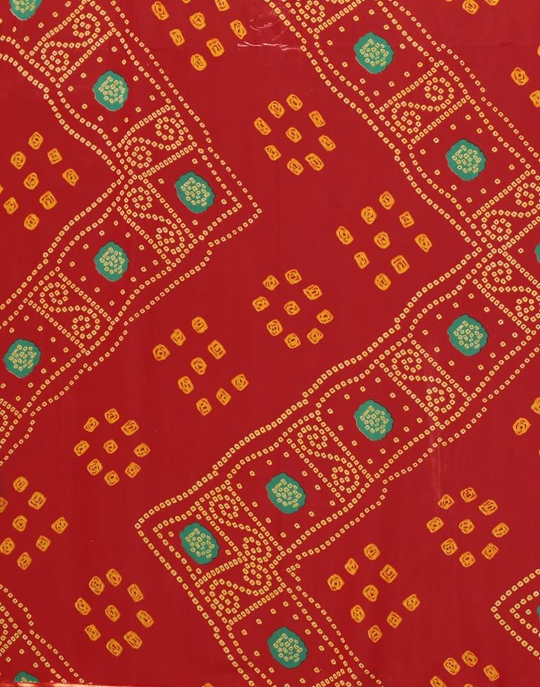 Red Bandhani Georgette Saree