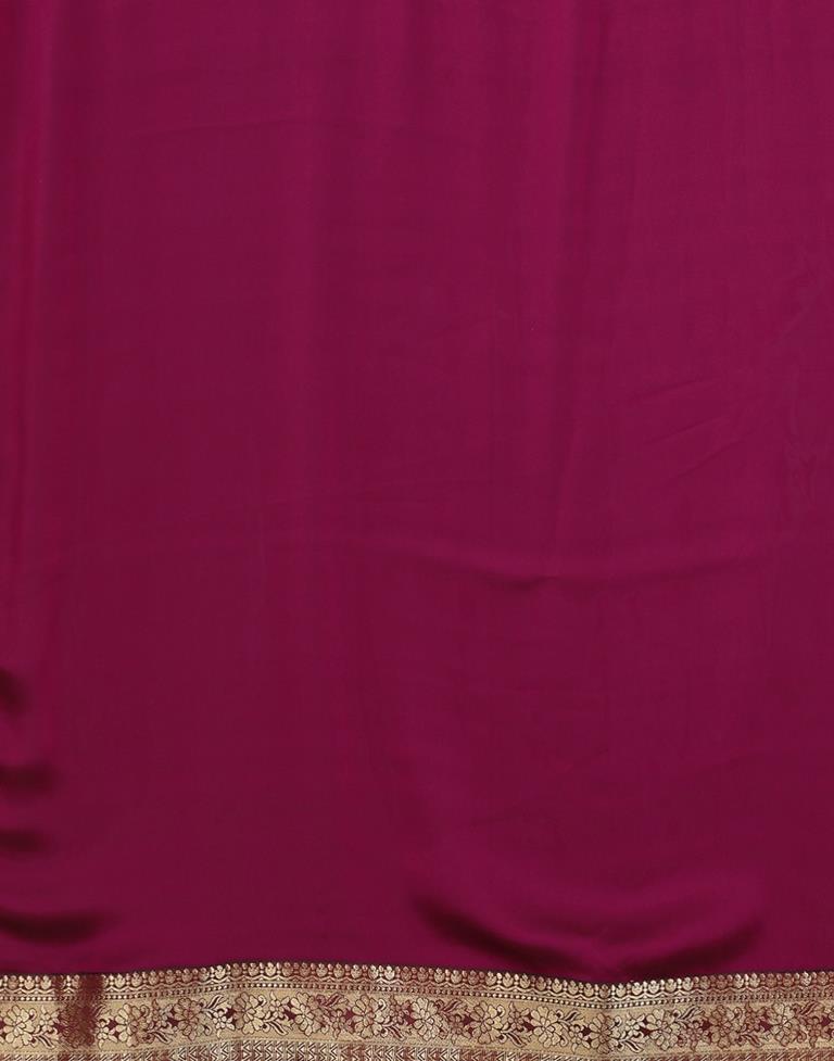 Wine Plain Georgette Saree
