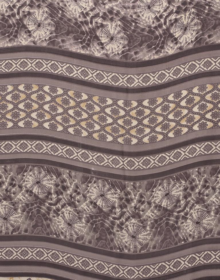 Light Purple Printed Georgette Saree