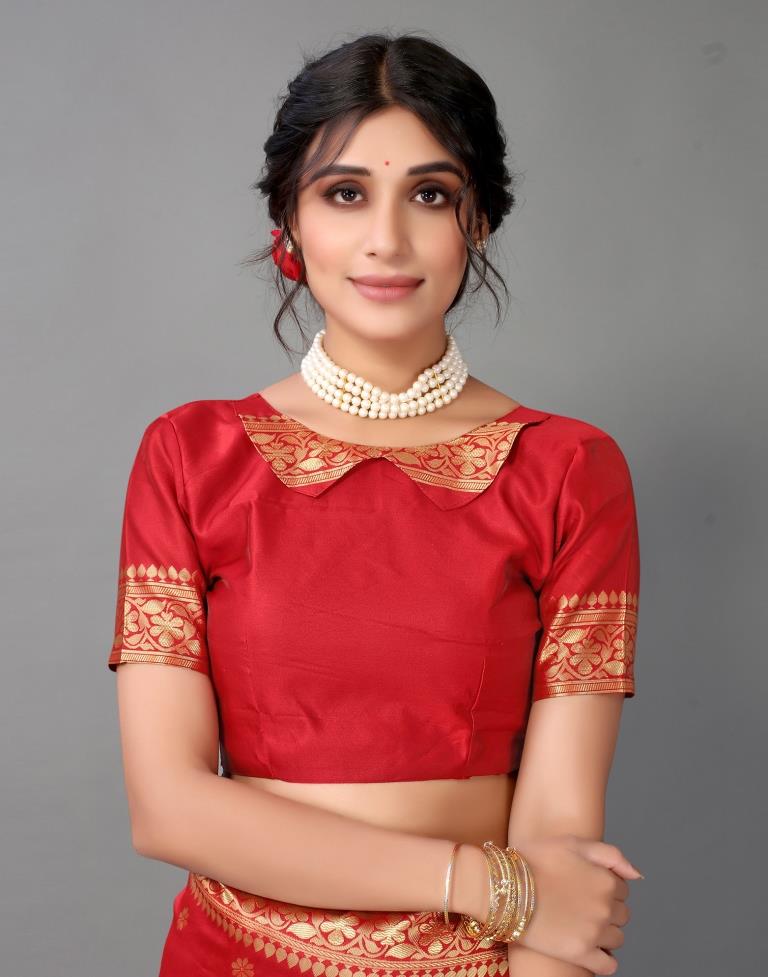 Red Weaving Silk Saree