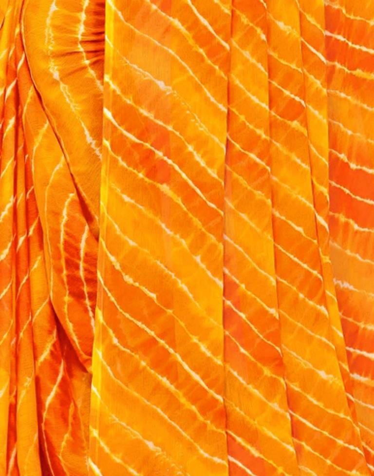 Yellow And Orange Chiffon Saree | Leemboodi