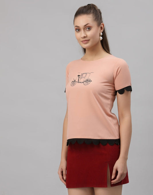 Peach Printed Top | Sudathi