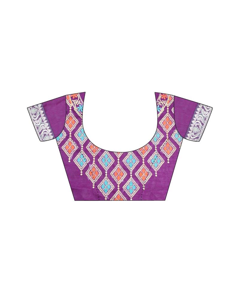 Purple Weaving Silk Saree