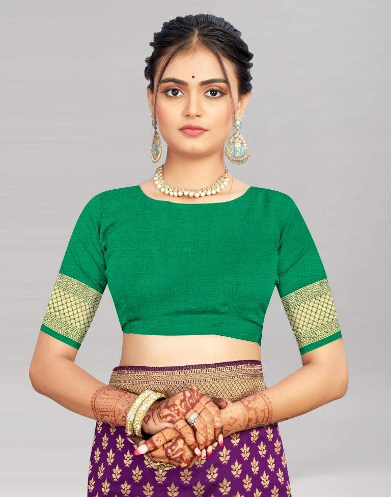 Purple Weaving Silk Saree